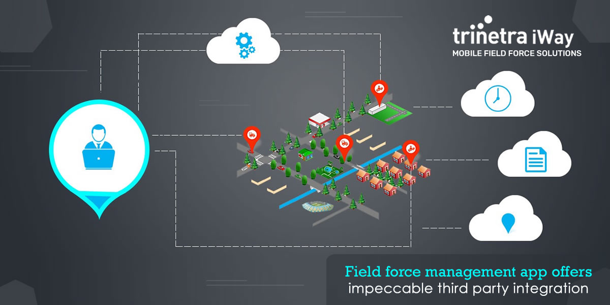 Field force management app with API integrations